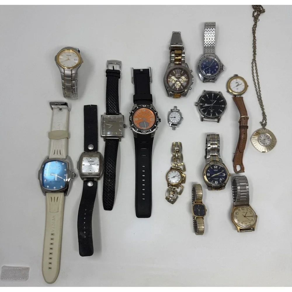 15 Watch Lot Invicta Casio Timex Vostok Tommy Bahama Parts Repair Untested